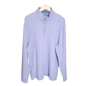Vineyard Vines Mens Purple Saltwater Quarter Zip Mock Neck Pullover Size XL